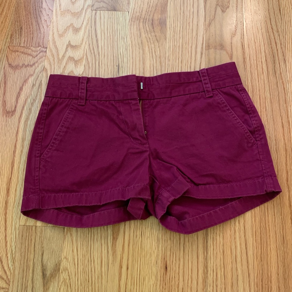 J. Crew Women’s Chino 3” Shorts Size 0 in Maroon